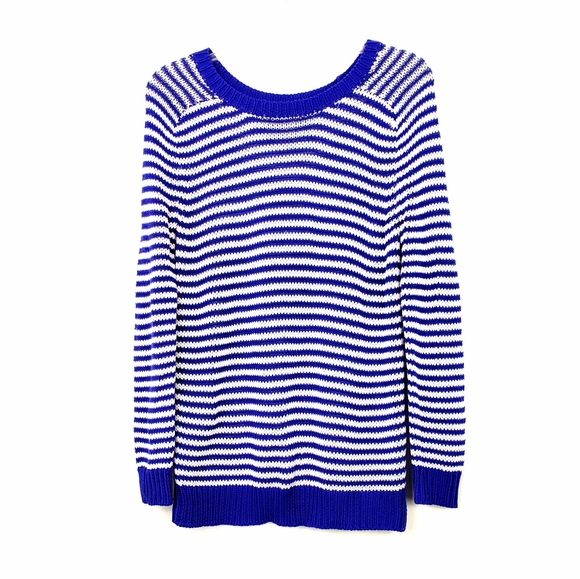Cobalt Blue/White Striped Sweater by Forever 21 - Picture 1 of 13